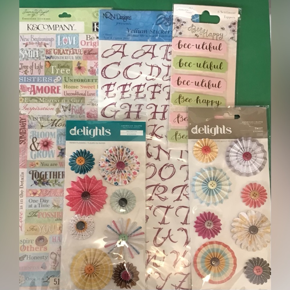 Bundle of 5 packs of stickers